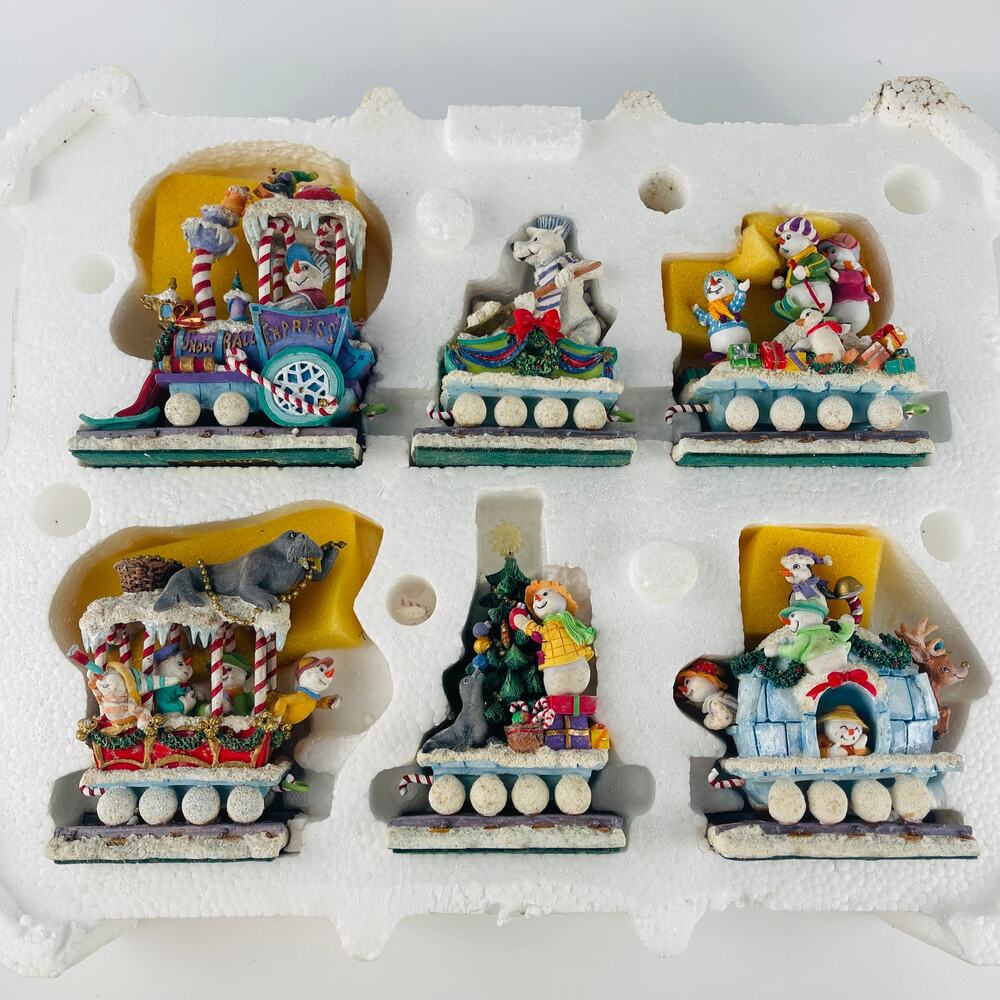 The Danbury Mint; The Snowball Express Christmas Train Set of 6